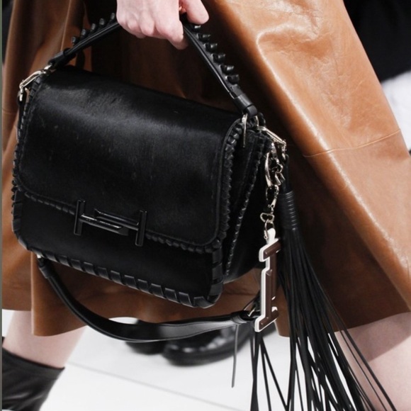Tod's Handbags - NWT Tod’s black leather/fur Italy handbag from 2017 runway collection Rare Find!